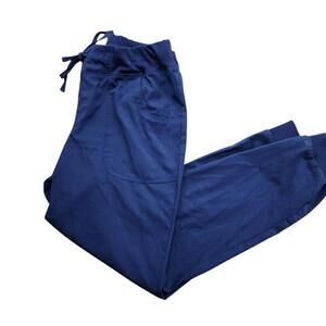 Navy Blue Jogger Scrub Pants Women's/Unisex M Pockets Drawstring Waist